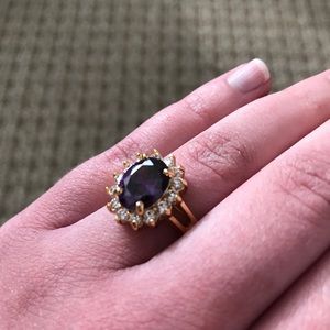 Amethyst Jeweled Statement Ring